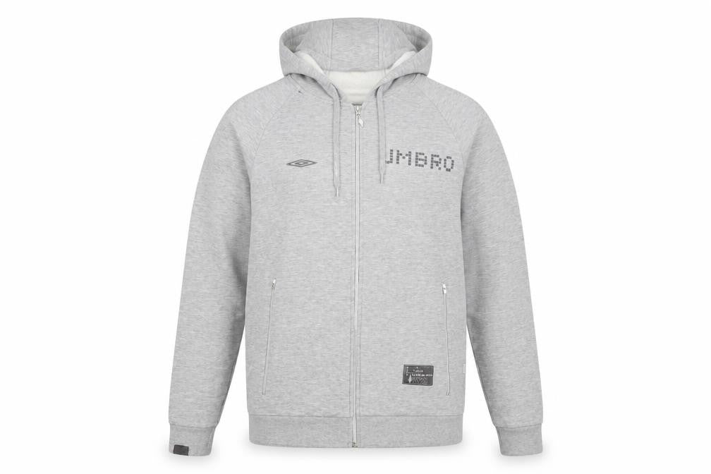 Umbro Men's Grey Full Zip Hoodie Medium Sports Fleece
