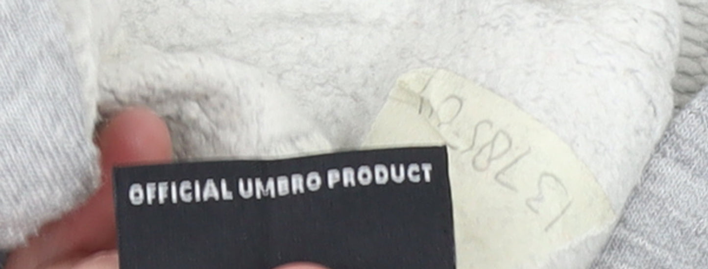 Umbro Men's Grey Full Zip Hoodie Medium Sports Fleece