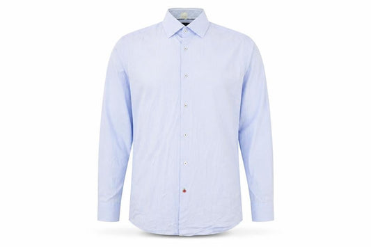 Tommy Hilfiger Men Blue Fitted Long Sleeve Button-Up Shirt 16/41