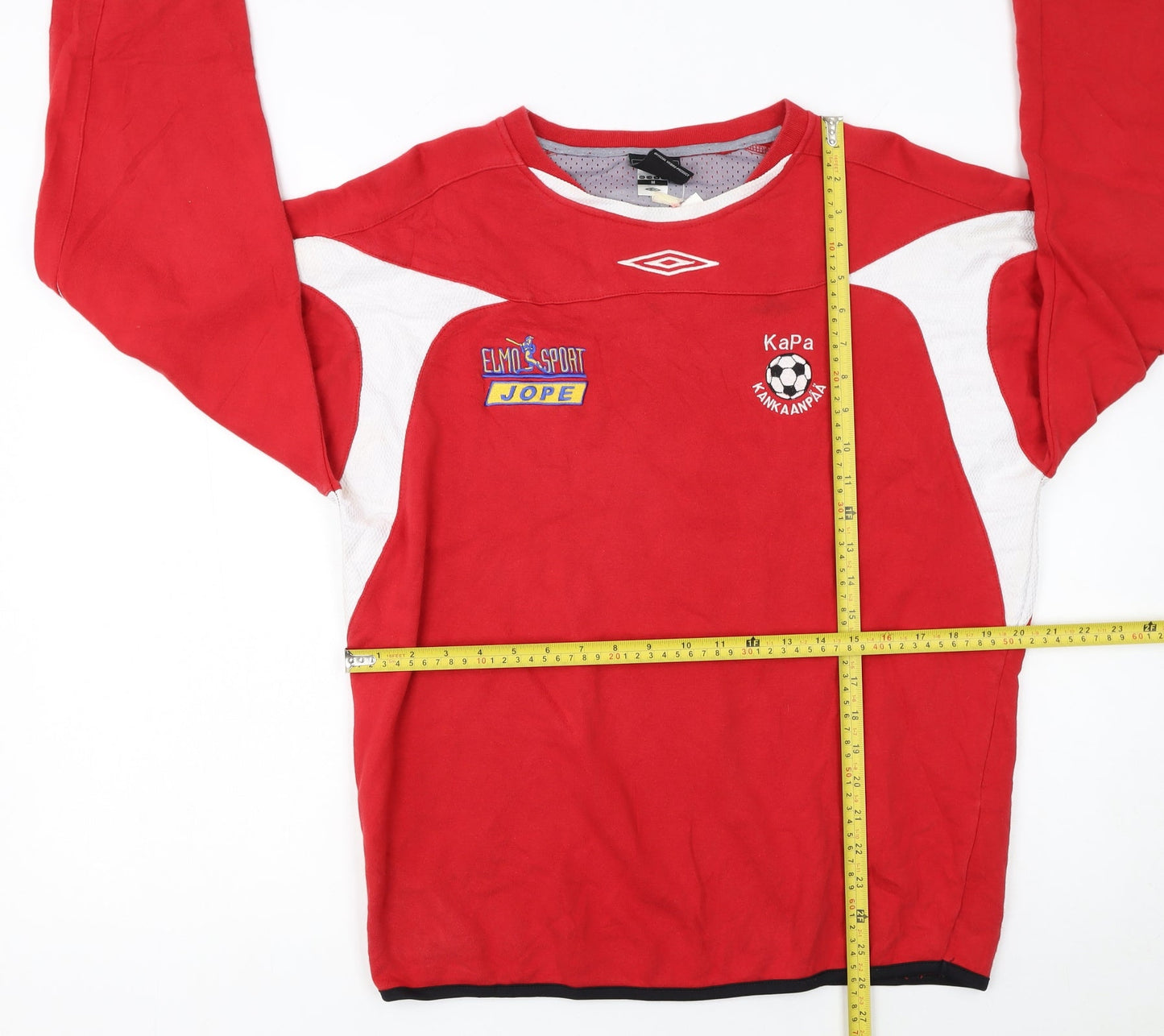 Umbro Men's Red Crew Neck Pullover Football Sweatshirt M