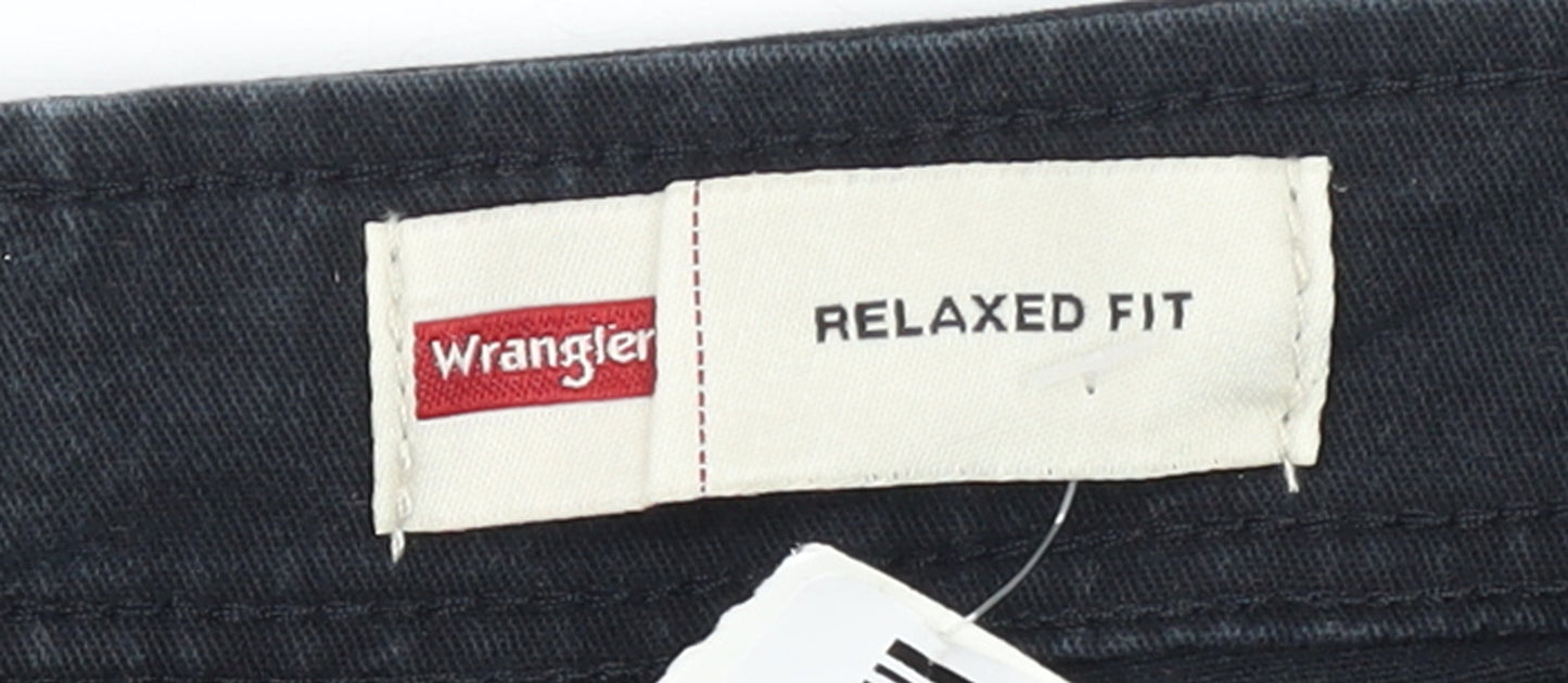 Wrangler Men's Black Cargo Trousers 44W 32L Relaxed Fit Cotton