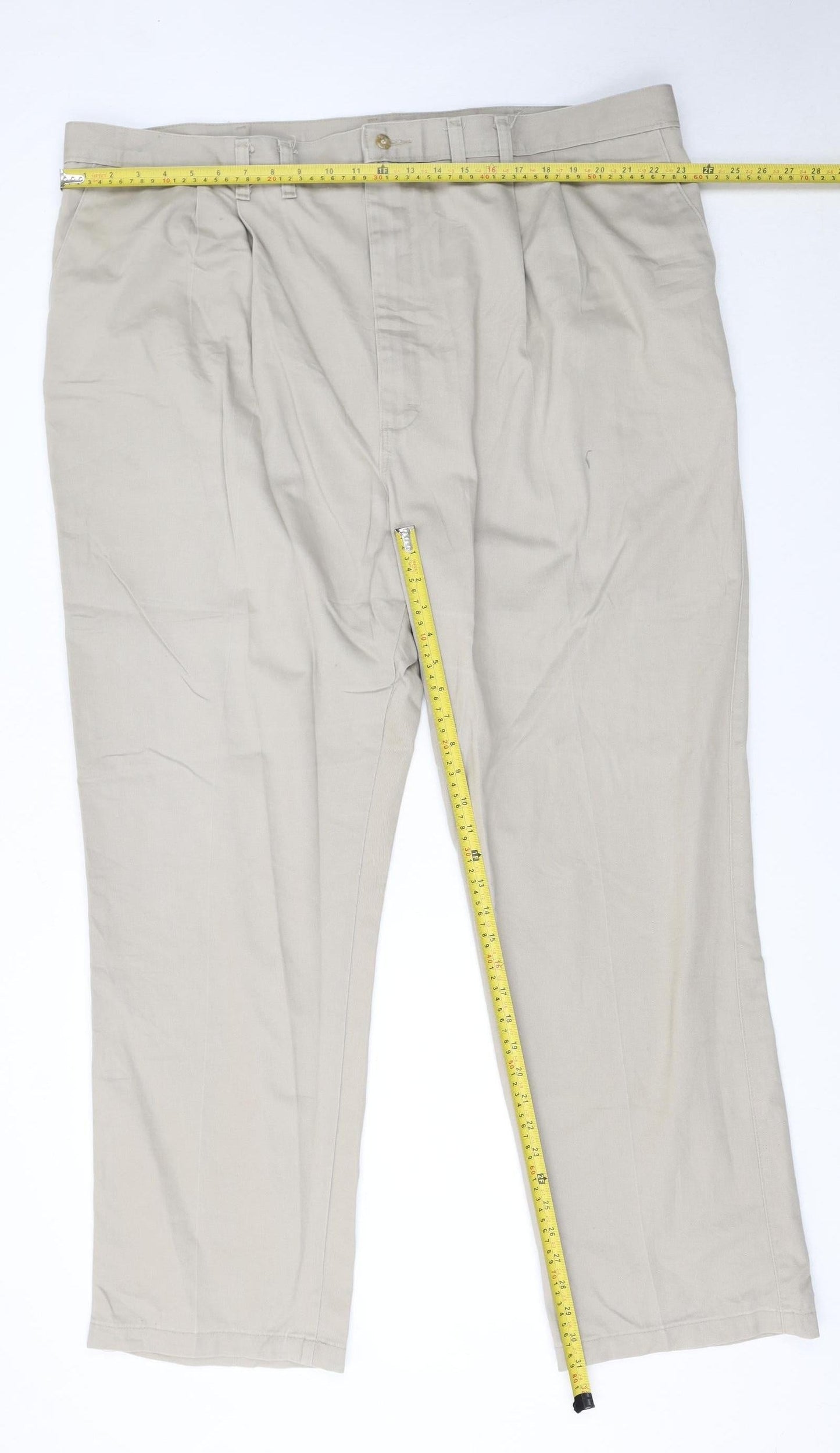 Wrangler Men’s Beige Chino Trousers 46x32 Relaxed Fit Cotton