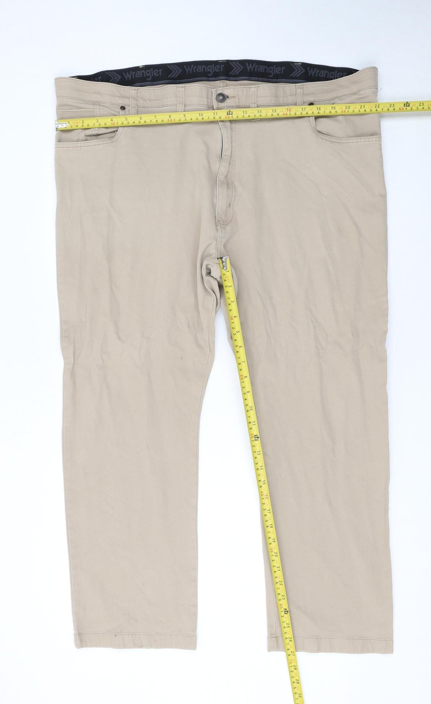 Wrangler Men's Beige Chino Trousers Size 44 Straight Fit