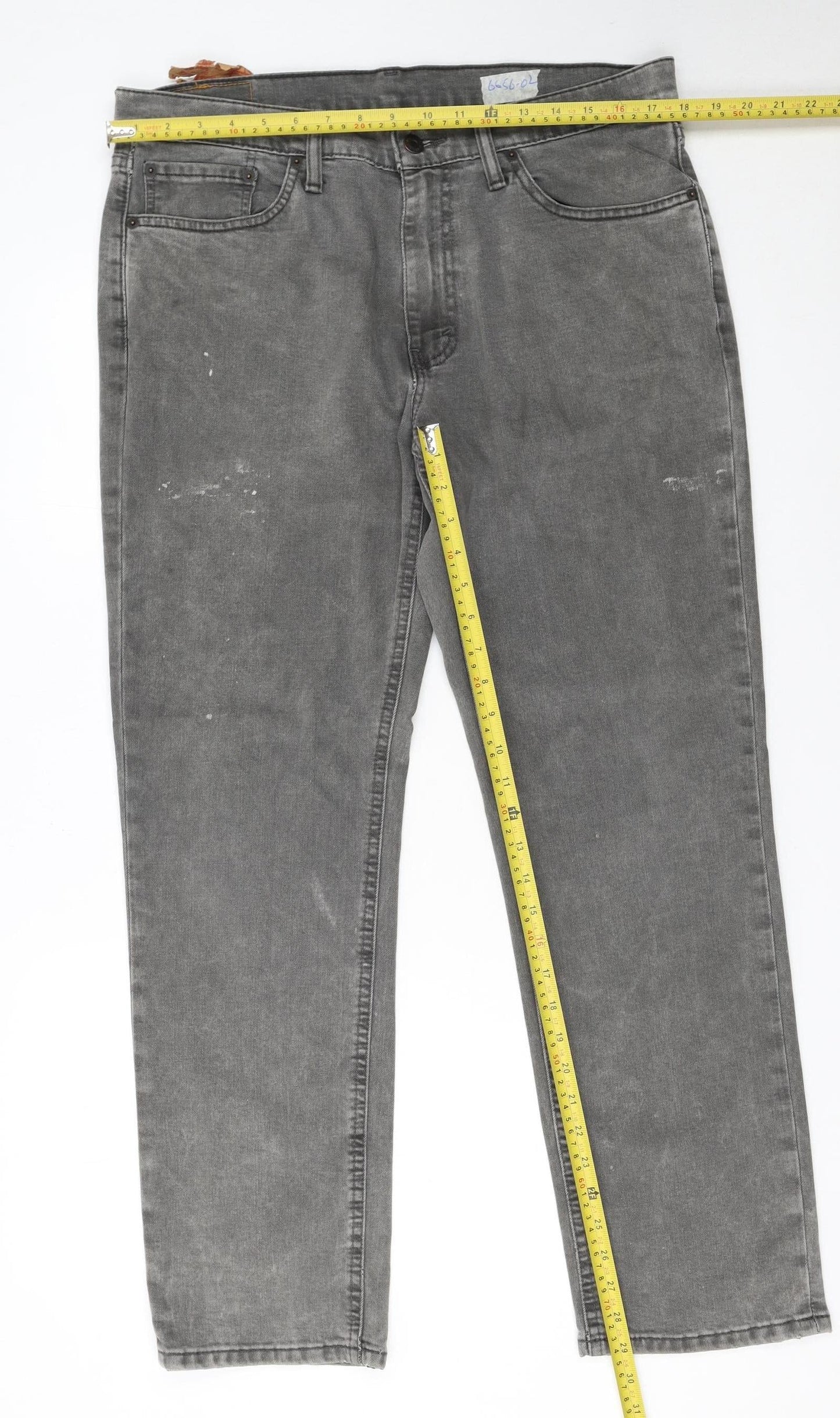 Levi's Men Grey Straight Fit Denim Jeans W33 L30 Regular