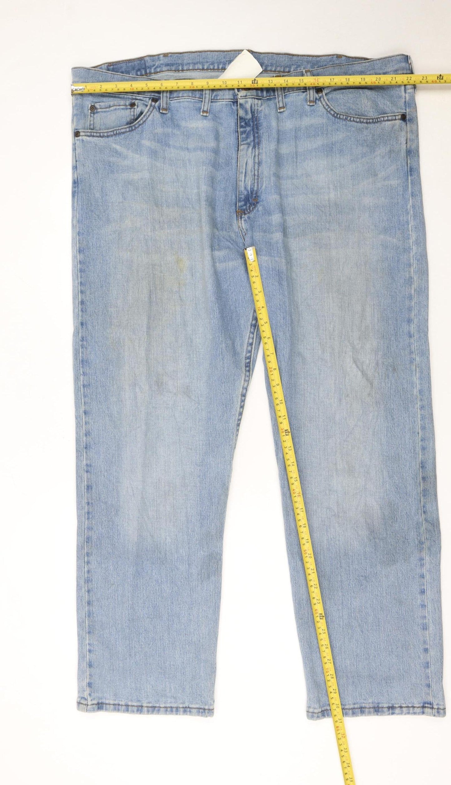Wrangler Men's Blue Light Wash Straight Denim Jeans 44x30