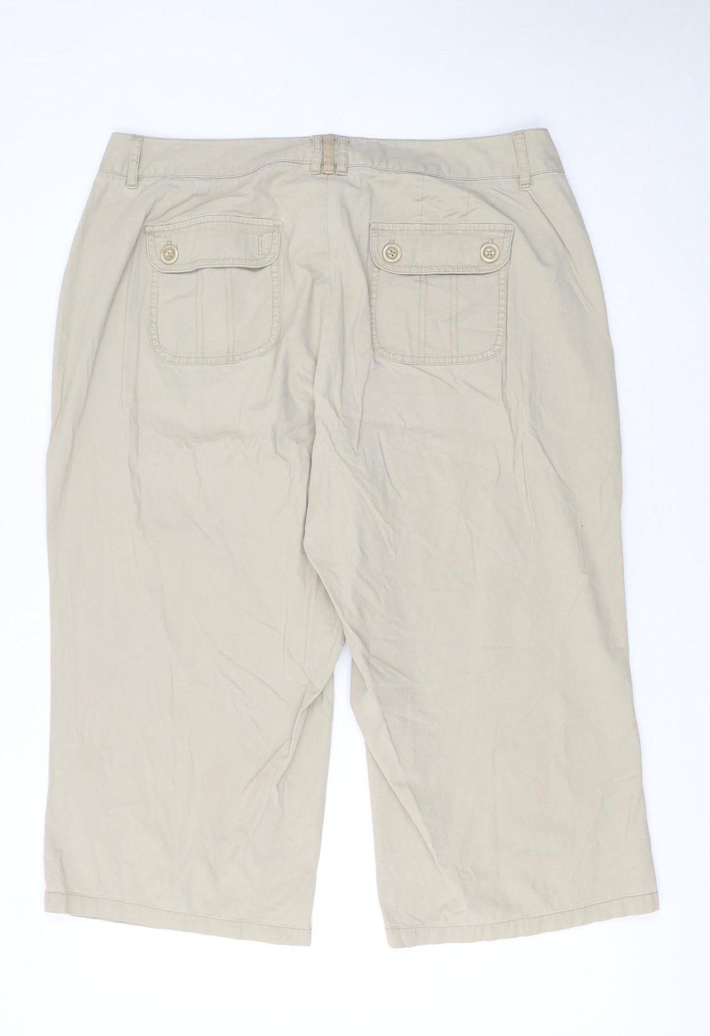 Dockers Women’s Beige Cargo Twill Capri Trousers Size 18 Plus