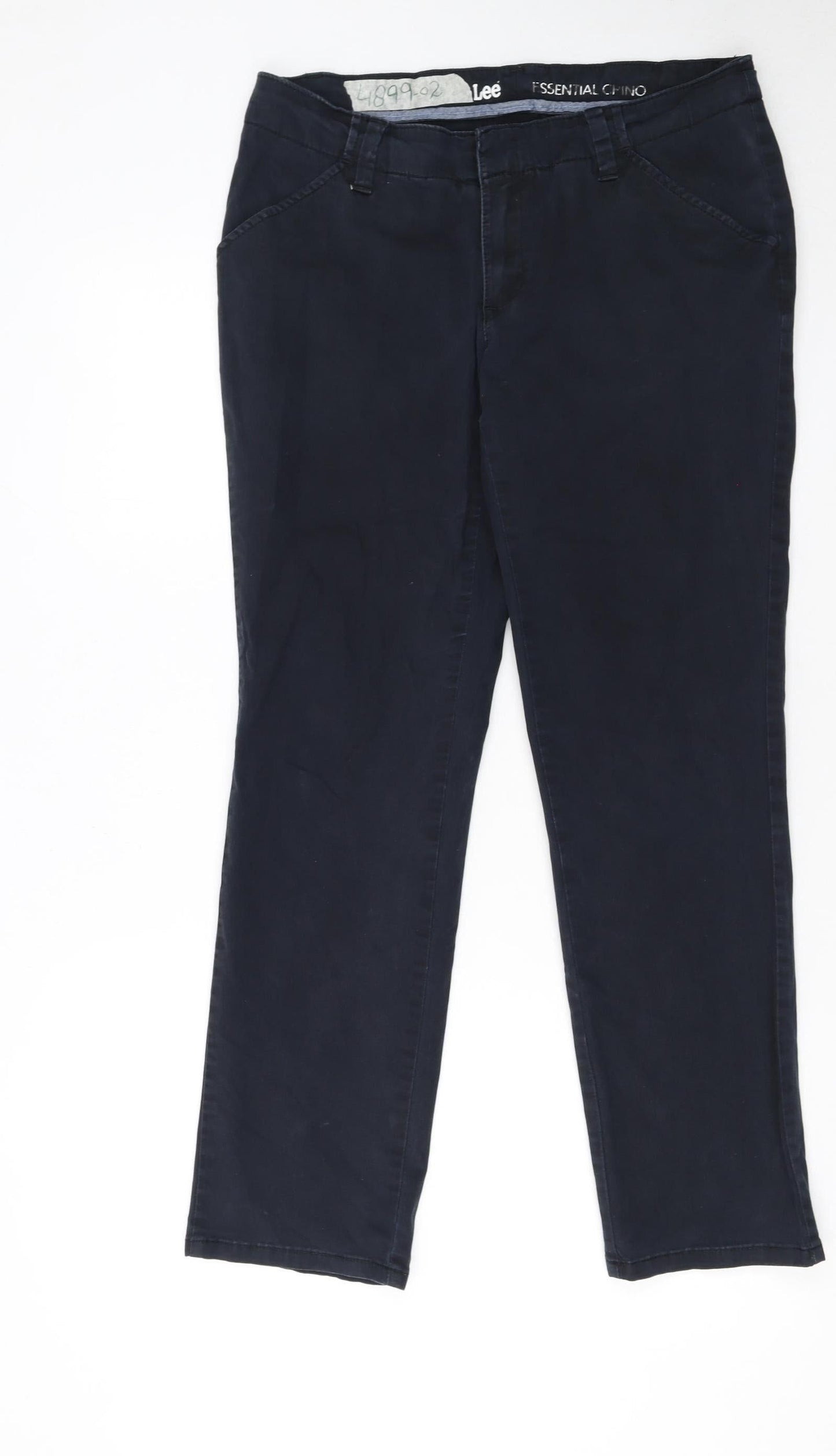 Lee Women's Blue Petite Chino Trousers Size 6 Regular Fit