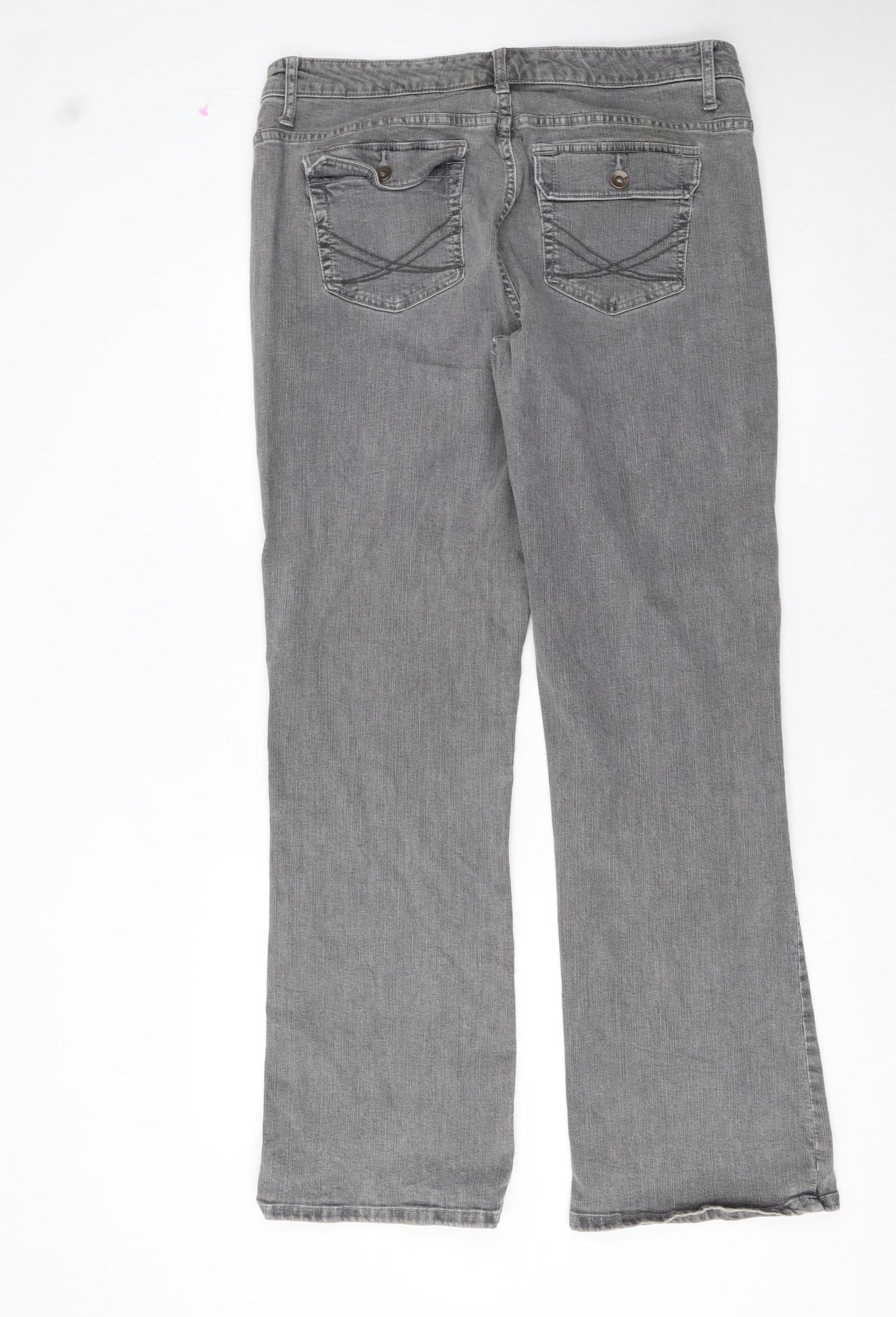 Lee Women’s Grey Slender Secret Straight Jeans Size 18 Low Rise