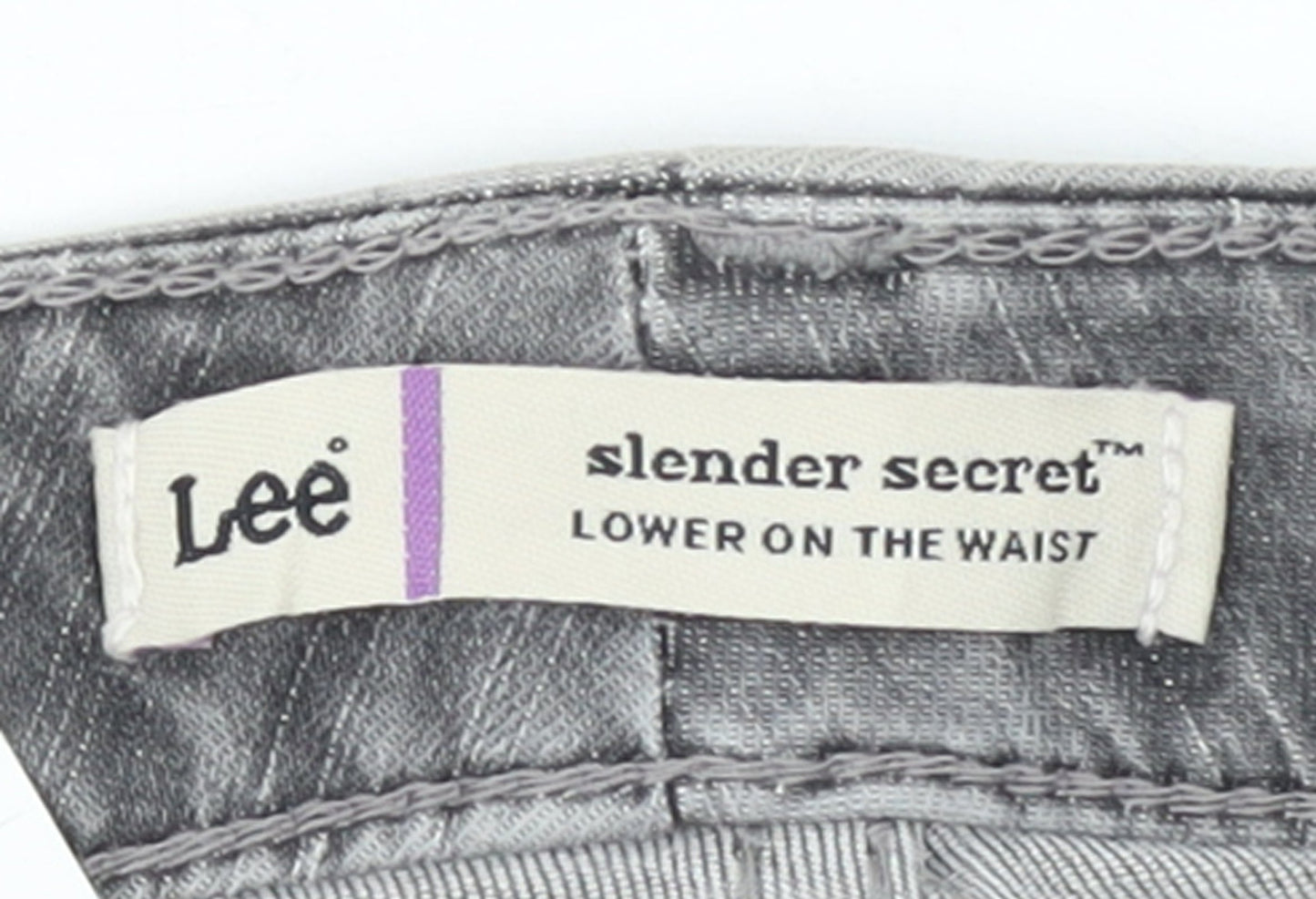 Lee Women’s Grey Slender Secret Straight Jeans Size 18 Low Rise