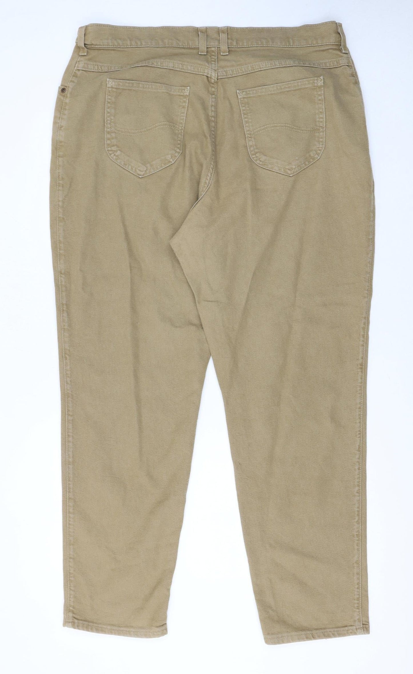 Lee Women's Beige Straight Leg Jeans Size 20W Plus Mid Rise Denim
