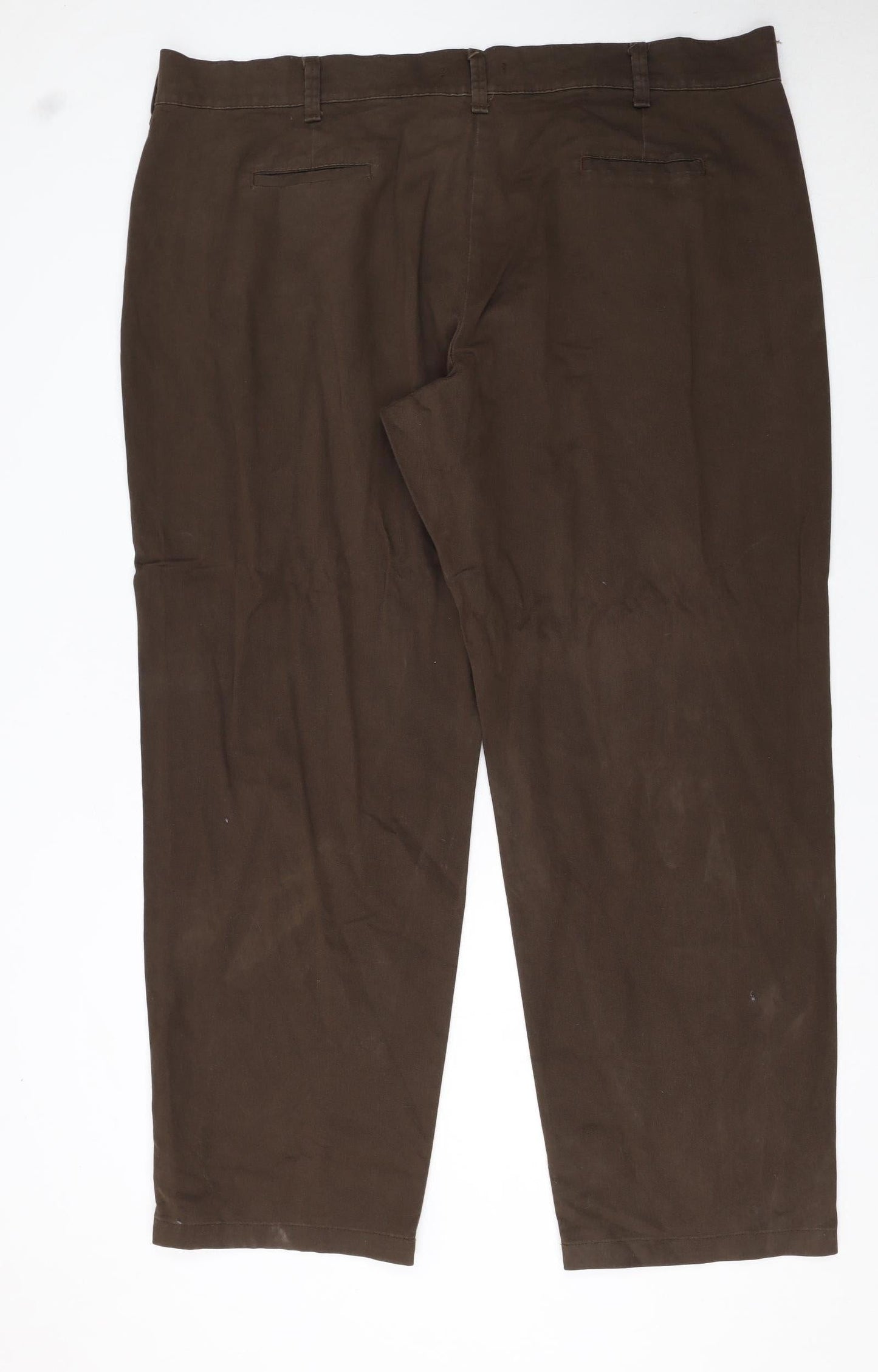 Lee Men's Brown Relaxed Fit Cotton Chino Trousers Size 22W