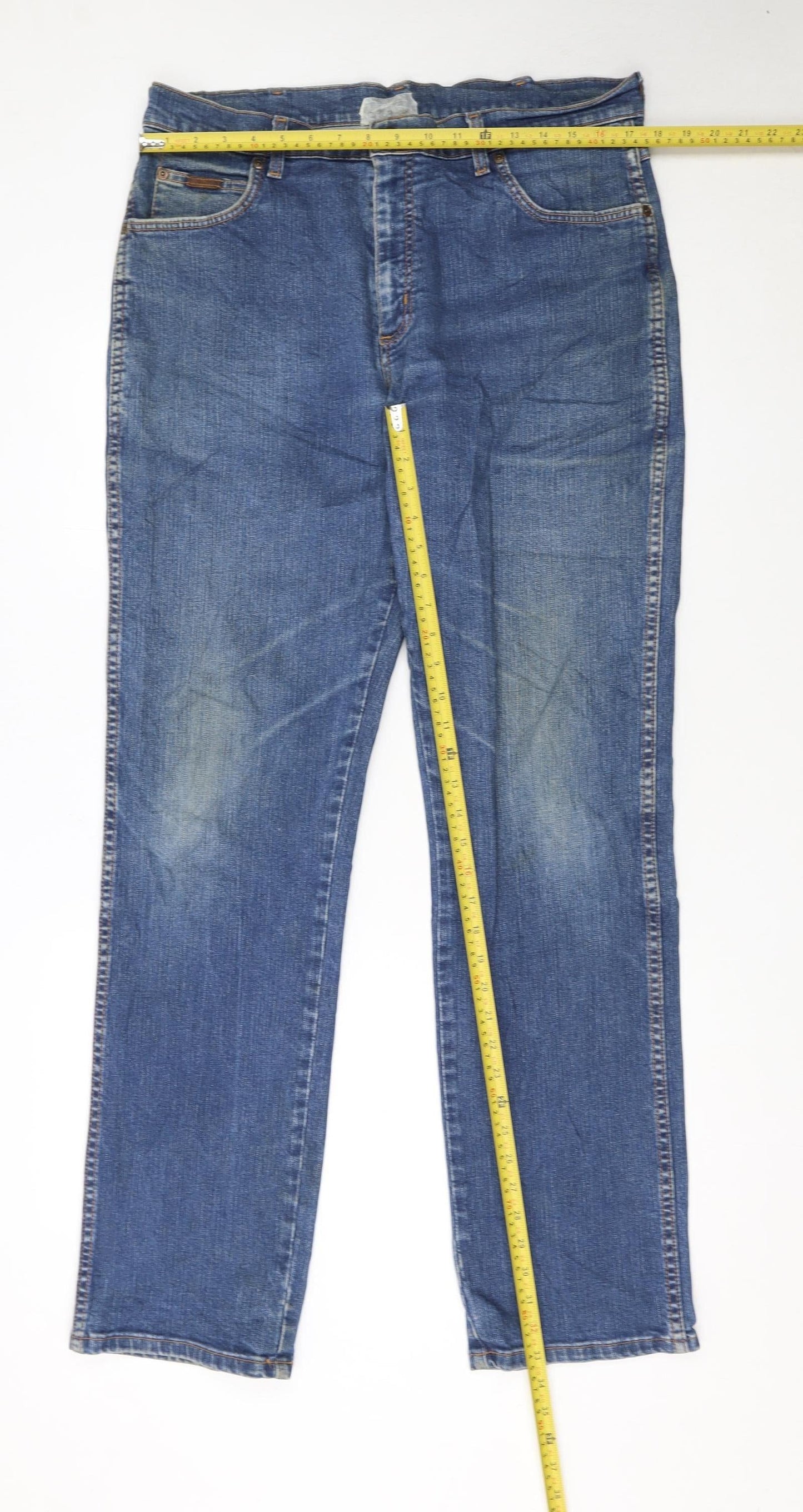 Wrangler Men's Blue Regular Fit Straight Denim Jeans 36x34