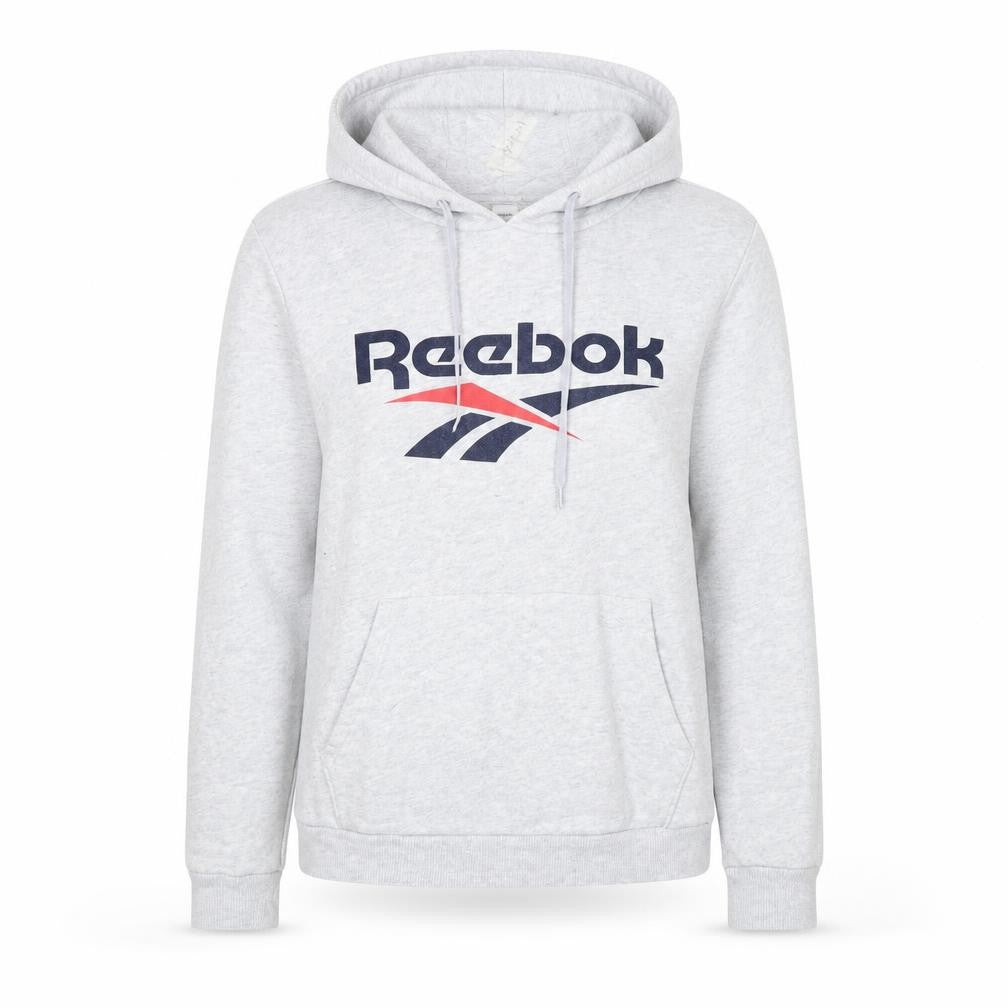 Reebok Women's Grey Pullover Hoodie Small Logo Cotton Blend