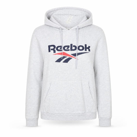 Reebok Women's Grey Pullover Hoodie Small Logo Cotton Blend