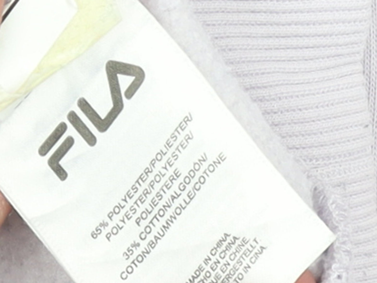 FILA Women White XS Pullover Sweatshirt Cotton Blend Logo Crew Neck