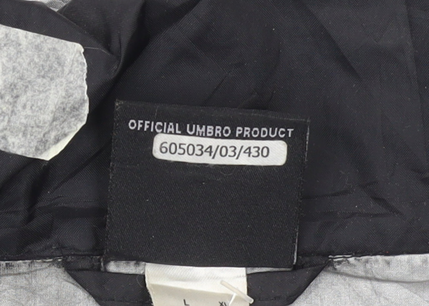 Umbro Men's Black Windbreaker Jacket L Lightweight Hooded Sportswear