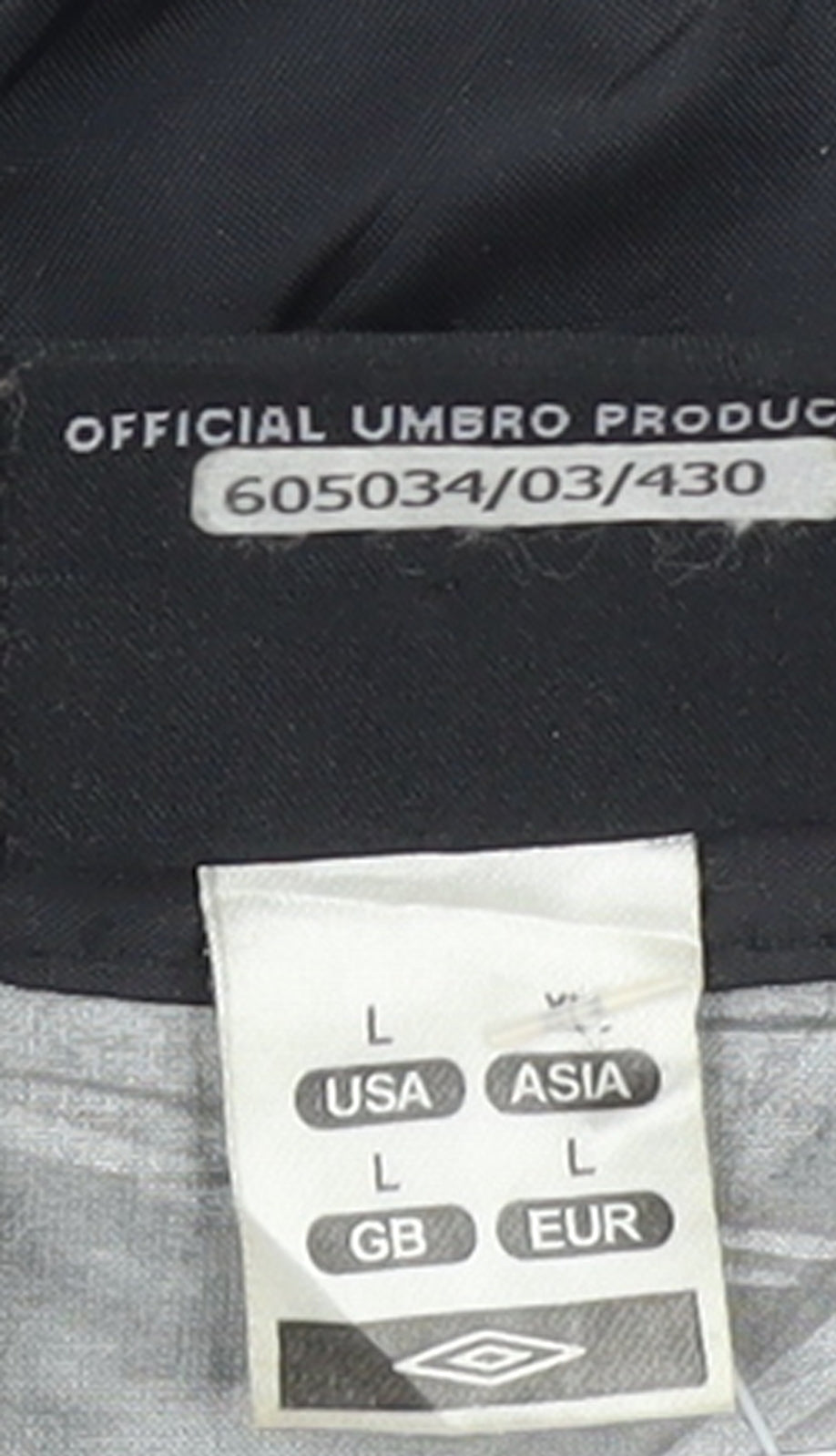 Umbro Men's Black Windbreaker Jacket L Lightweight Hooded Sportswear