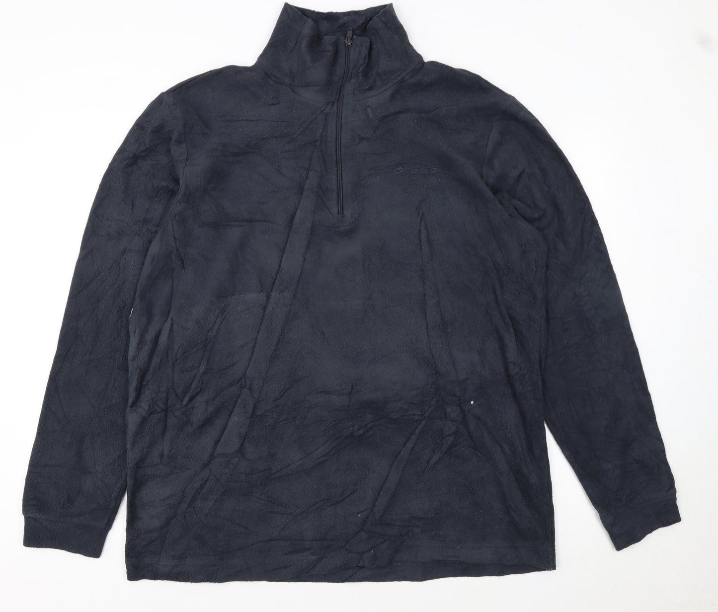 Lotto Mens Navy 1/4 Zip Fleece Sweatshirt XXL Polyester Warm Top