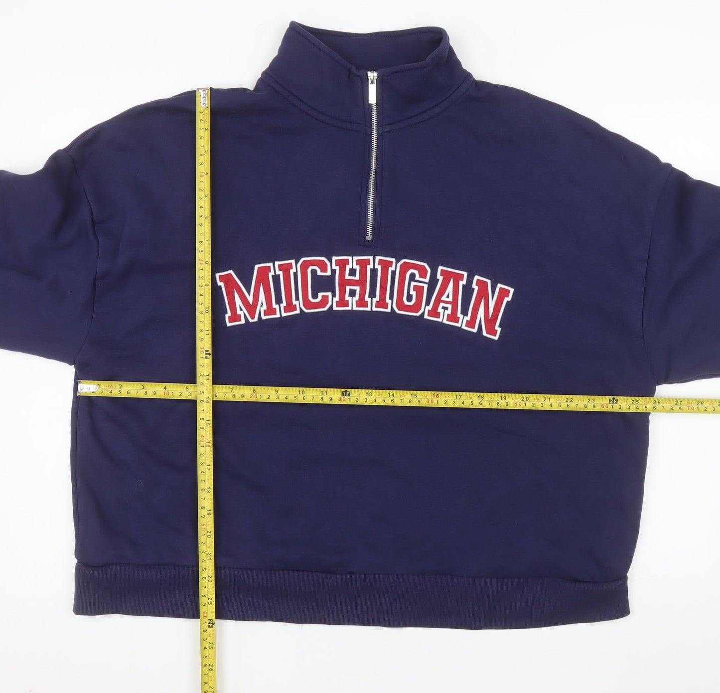 Dunnes Stores Men's Blue Michigan Half Zip Sweatshirt XL