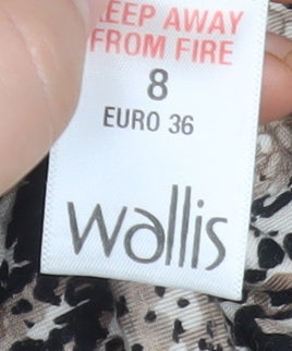Wallis Women's Beige Animal Print Bodycon Dress Size 8 Sleeveless