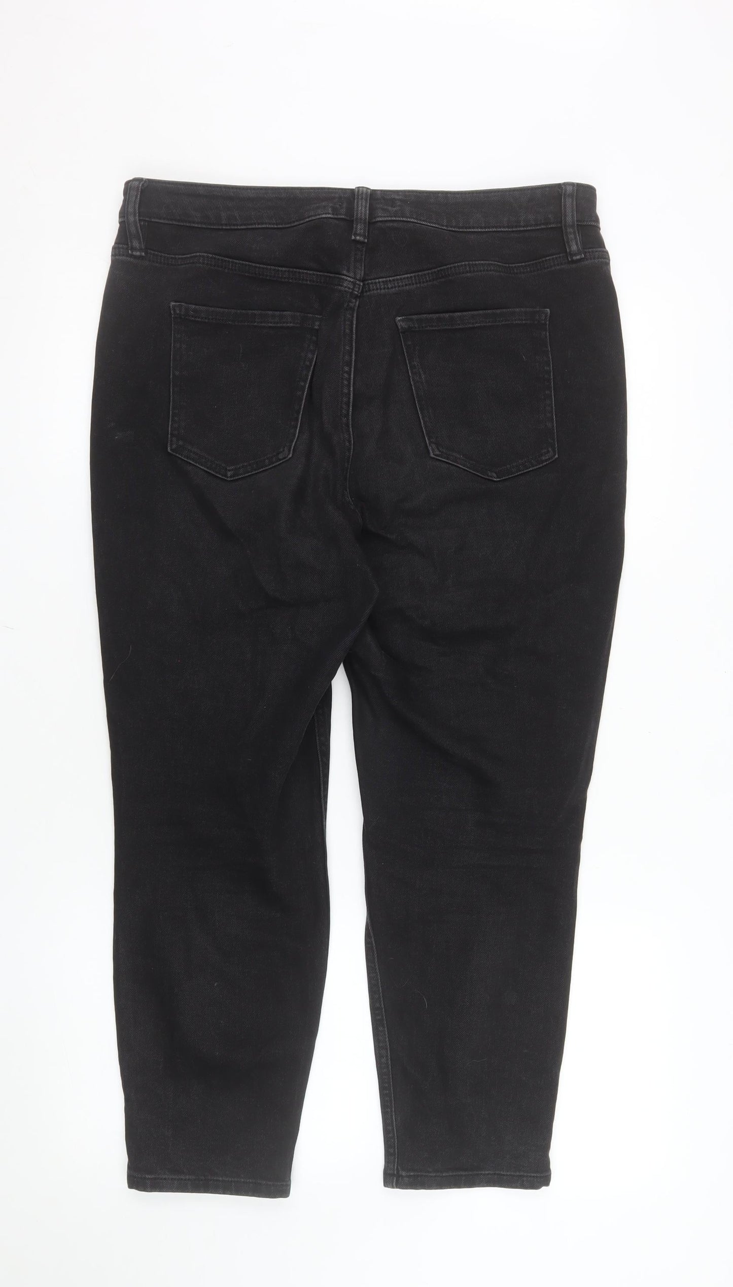 F&F Women’s Black Straight Jeans Size 12 Regular Fit Denim