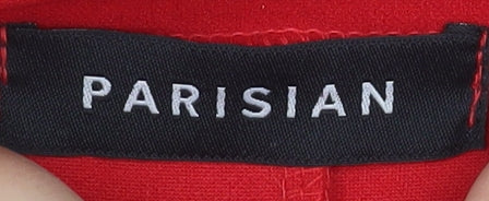 Parisian Women Red Paperbag High Waist Belted Trousers Size S