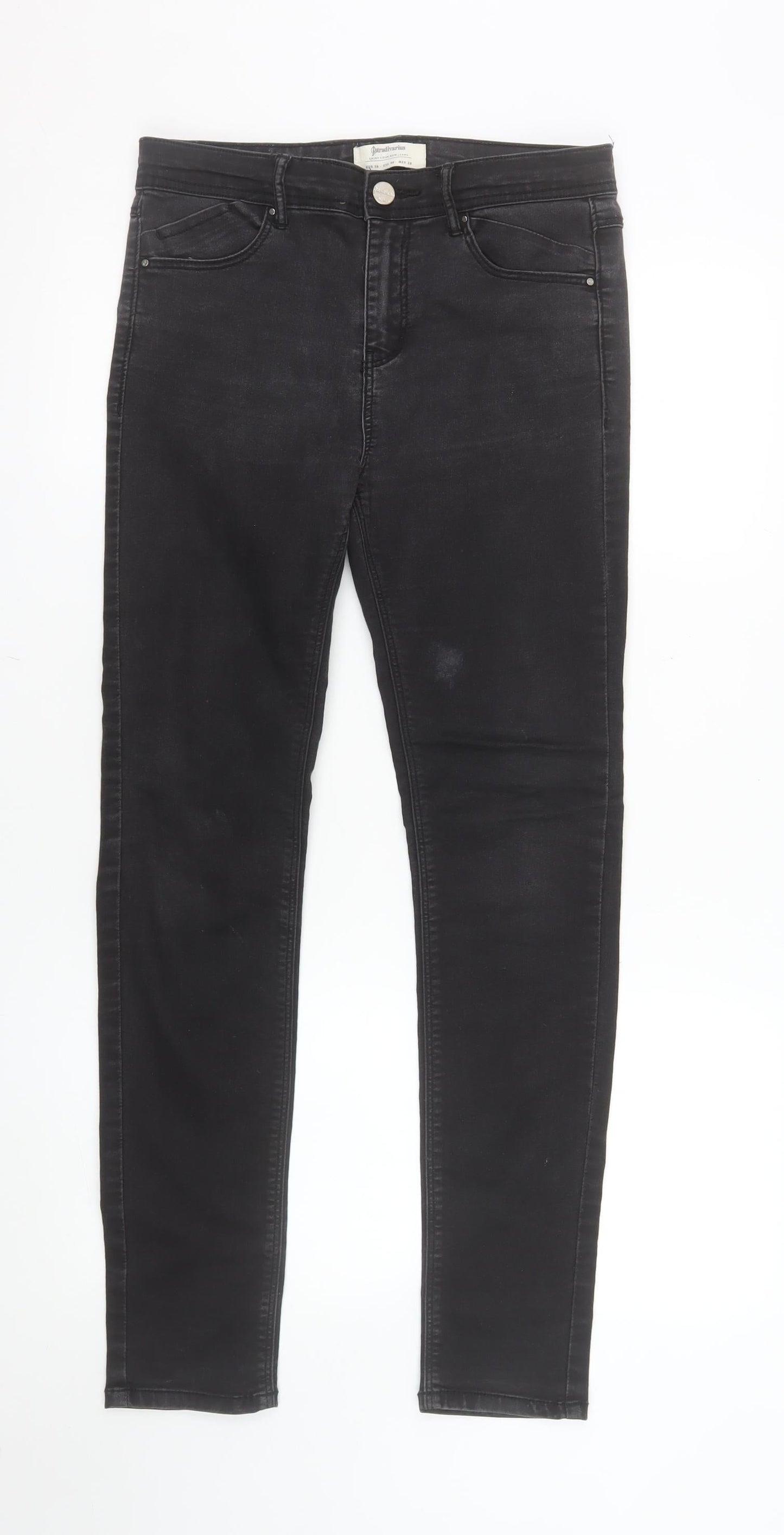 Stradivarius Women Black High Rise Skinny Jeans Size 10