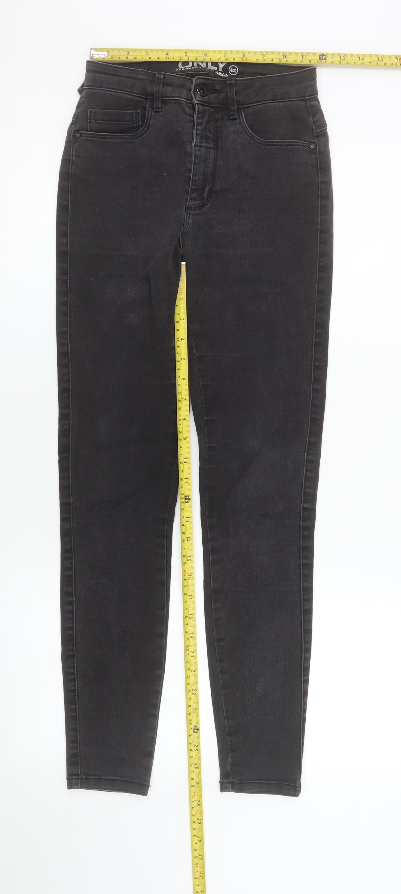 ONLY Women's Black Skinny Jeans S/30 Slim Fit Denim