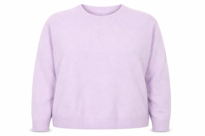 Savida Women Lilac XXL Crew Neck Pullover Jumper