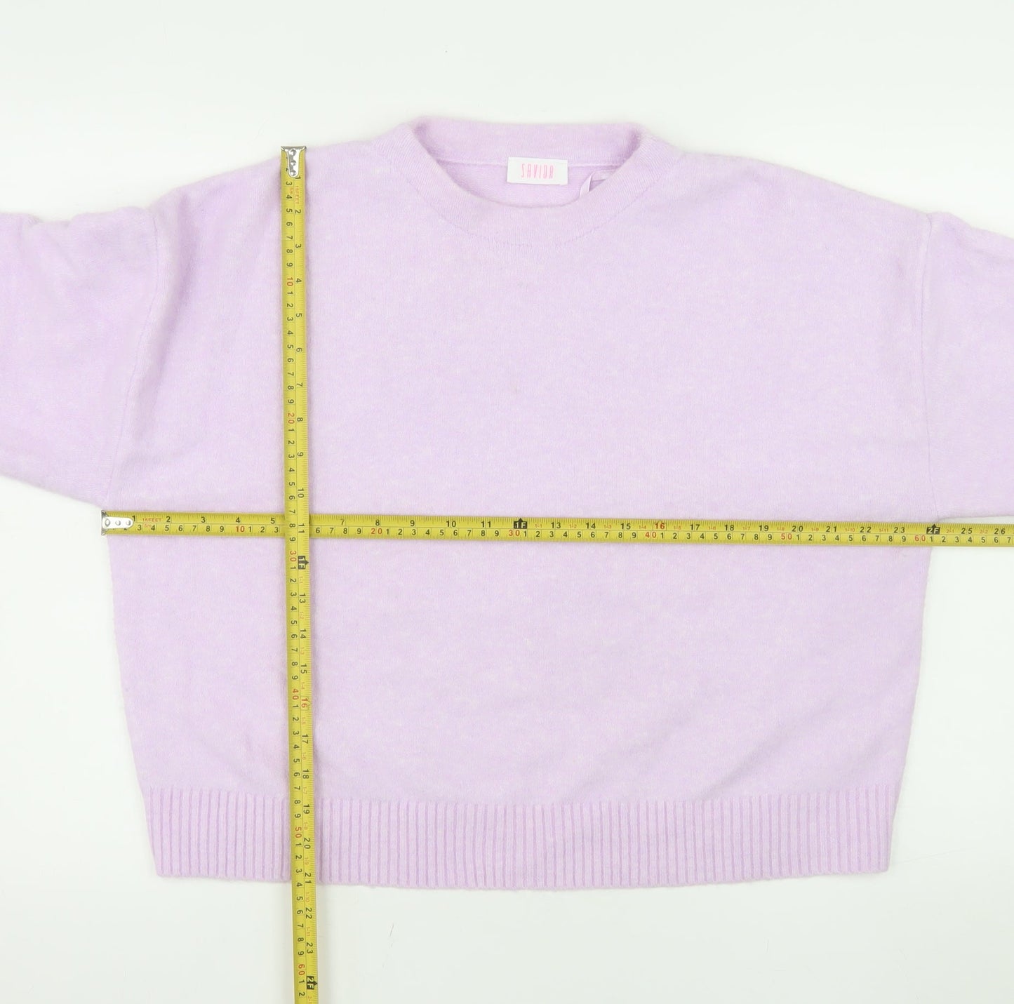 Savida Women Lilac XXL Crew Neck Pullover Jumper