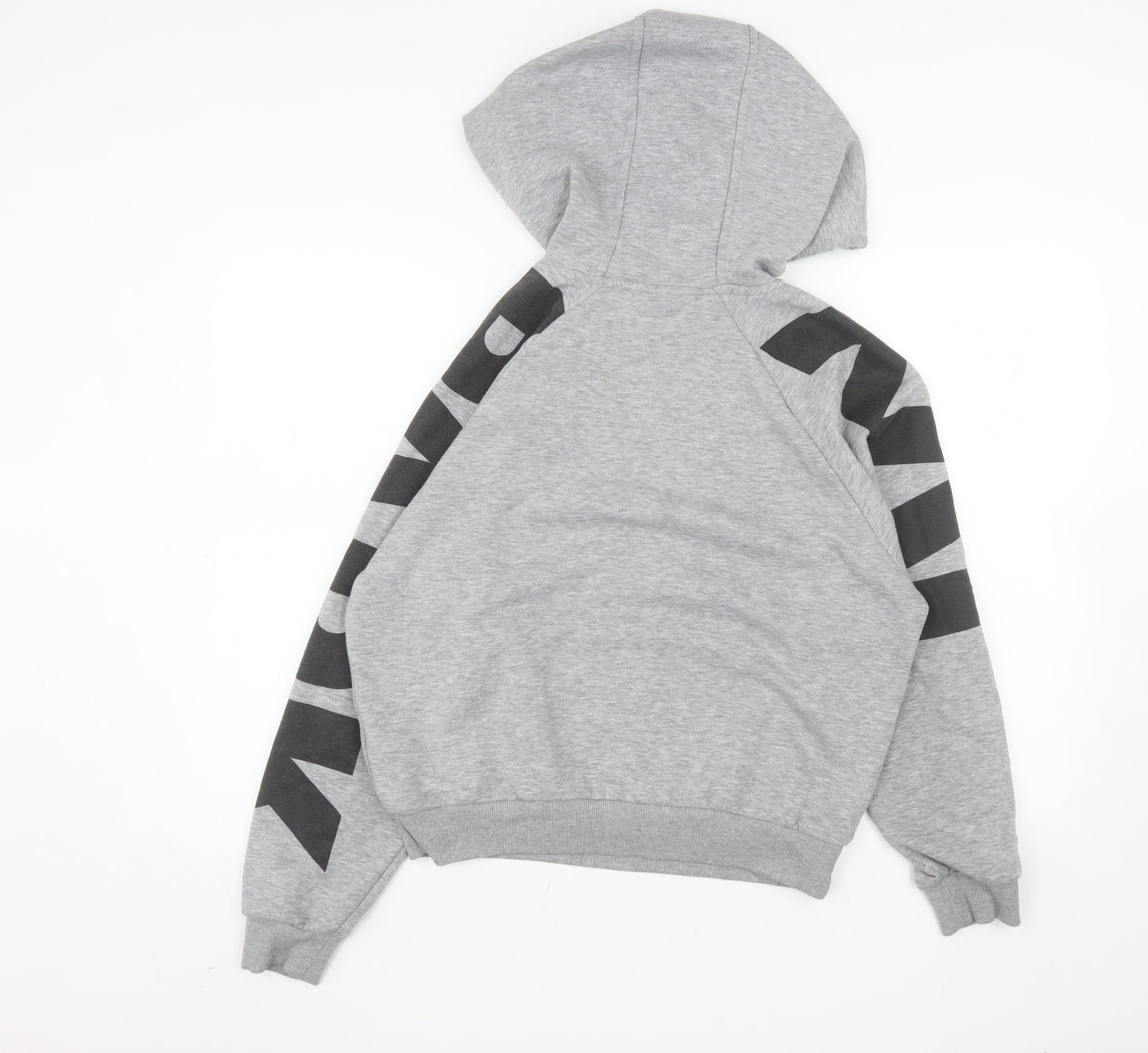 Ivy Park Womens Grey XS Pullover Hoodie with Black Graphic Sleeves