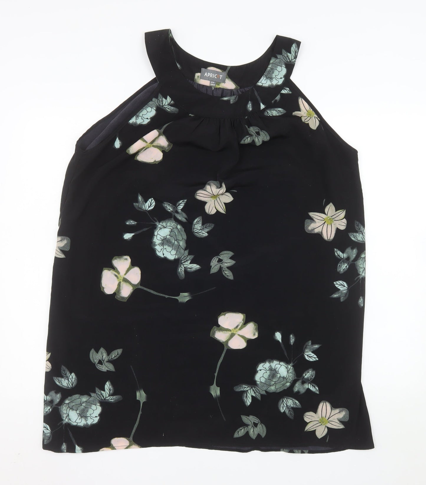 Apricot Women’s Black Floral Halter Shift Dress Size 16