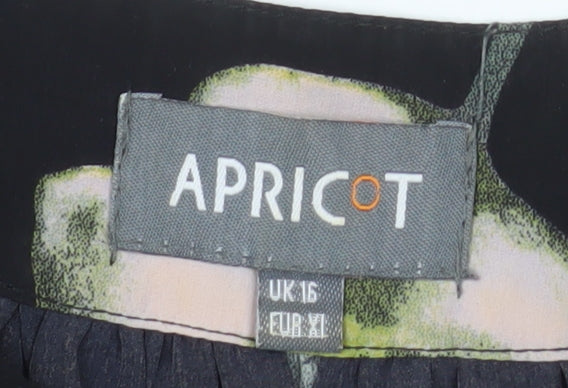 Apricot Women’s Black Floral Halter Shift Dress Size 16
