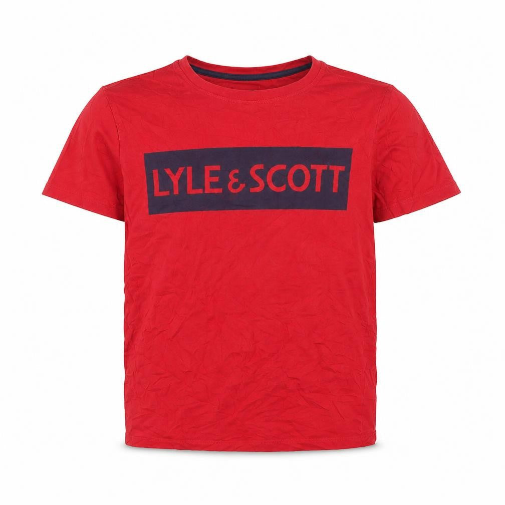 Lyle & Scott Boys Red Logo T-Shirt 12-13 Years Short Sleeve Cotton Top