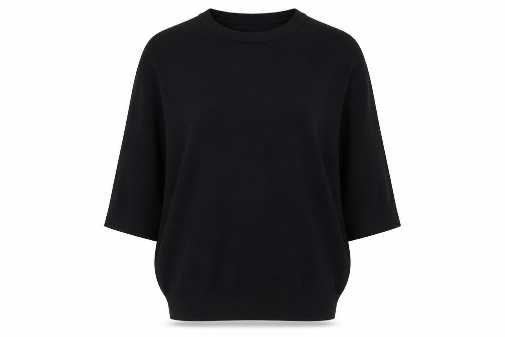 Zara Women Black Crew Neck Knit Pullover Jumper Size 12