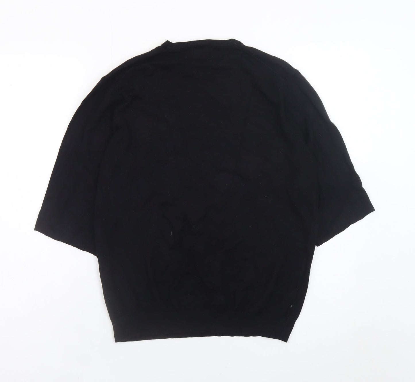 Zara Women Black Crew Neck Knit Pullover Jumper Size 12