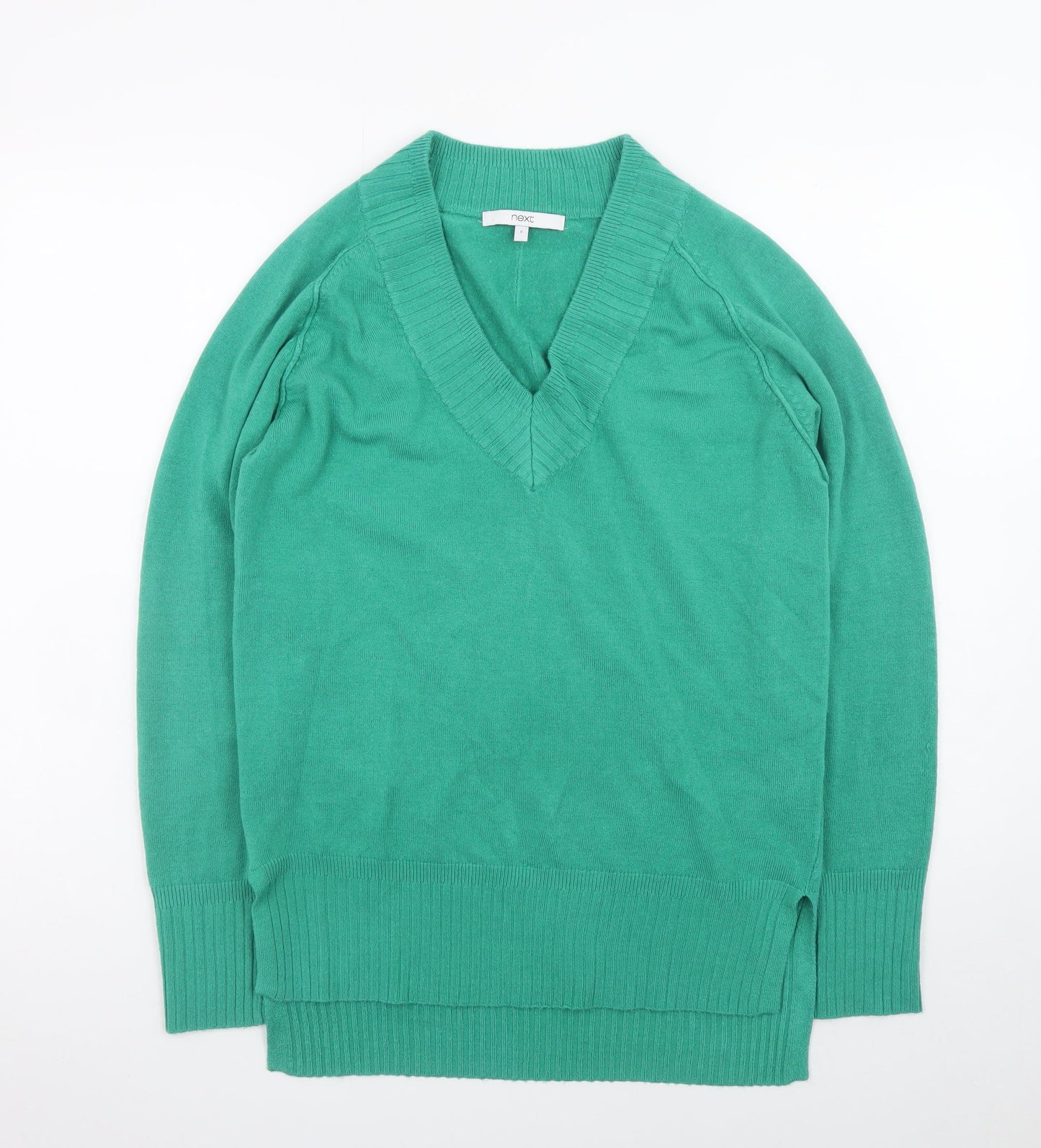Next Women's Green V-Neck Pullover Jumper Size S Acrylic Knit