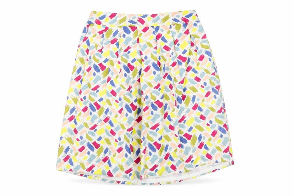 Heyton Womens Multicoloured A-Line Knee Length Cotton Skirt L 14