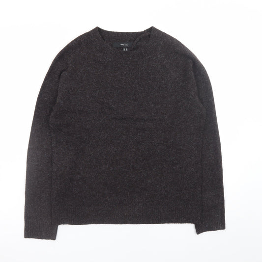 Vero Moda Women Brown Wool Alpaca Crew Neck Jumper Size 12