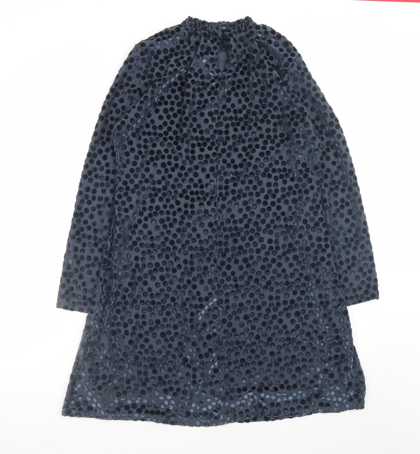 Marks and Spencer Women’s Blue Polka Dot Velvet Shift Dress Size 12
