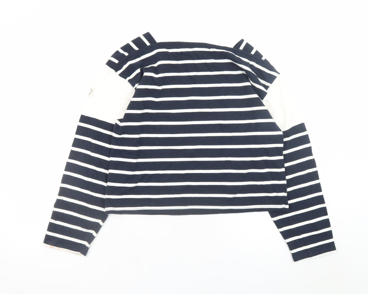 Koala Bay Womens Navy Striped Boat Neck Long Sleeve Cotton T-Shirt M