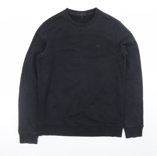 Emporio Armani Men's Black Pullover Sweatshirt M Classic Crew Neck