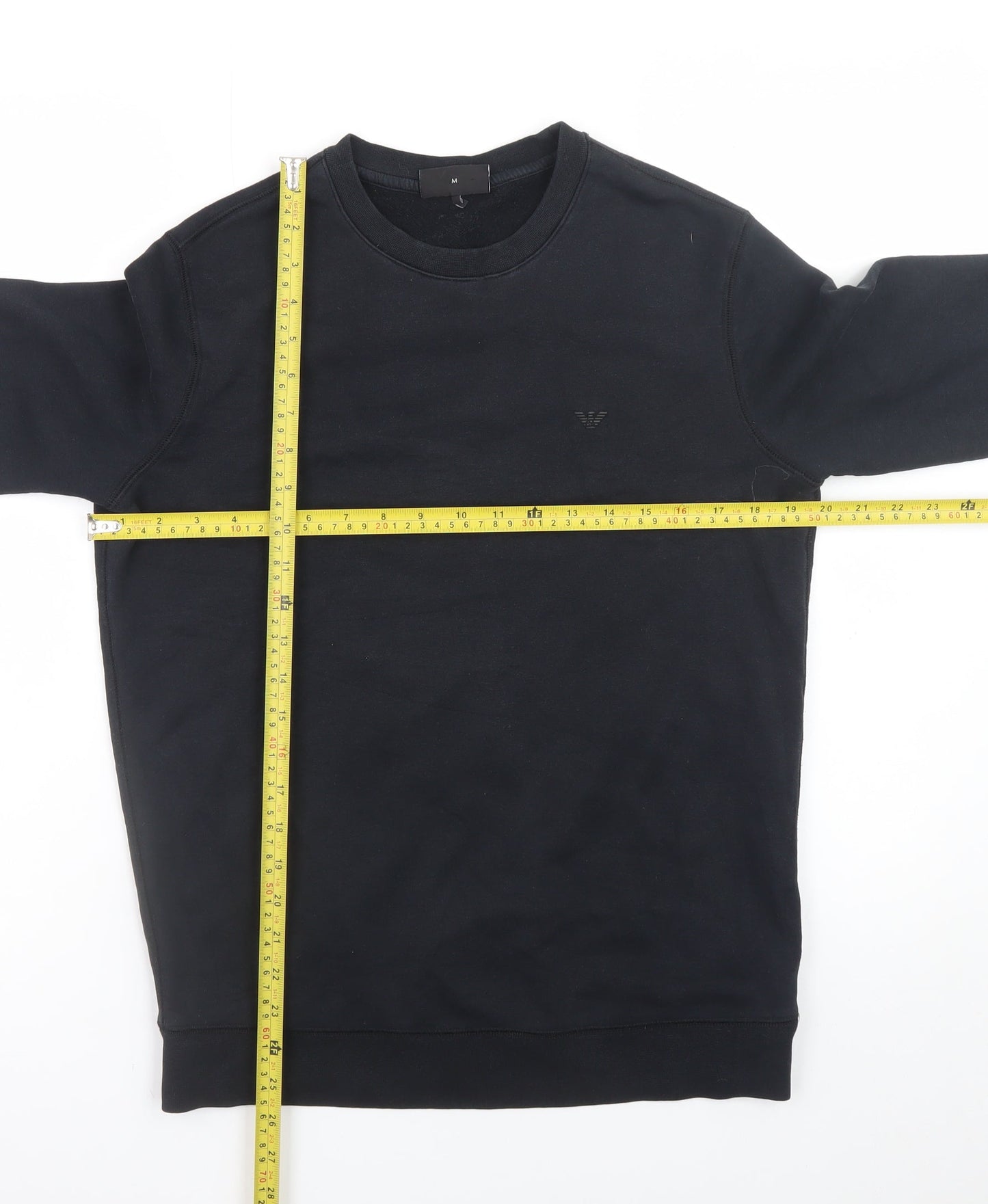 Emporio Armani Men's Black Pullover Sweatshirt M Classic Crew Neck