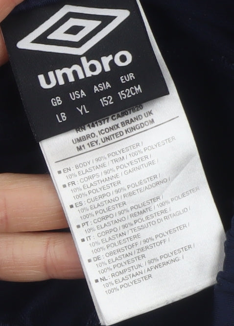 Umbro Boys Navy & Green Ireland Jogger Trousers Size 152cm Polyester Blend