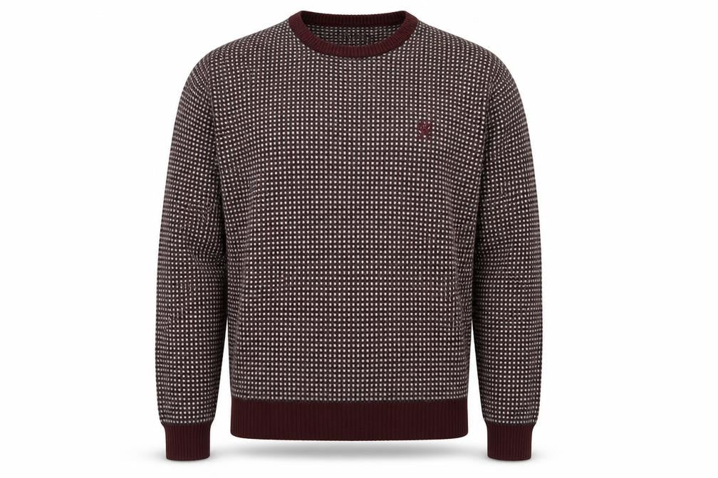 Jeff Banks Men's Red Geometric Knit Acrylic XL Pullover Jumper