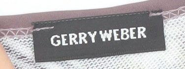 Gerry Weber Women’s Multicoloured Animal Print V-Neck 3/4 Sleeve Jersey Top Size 12