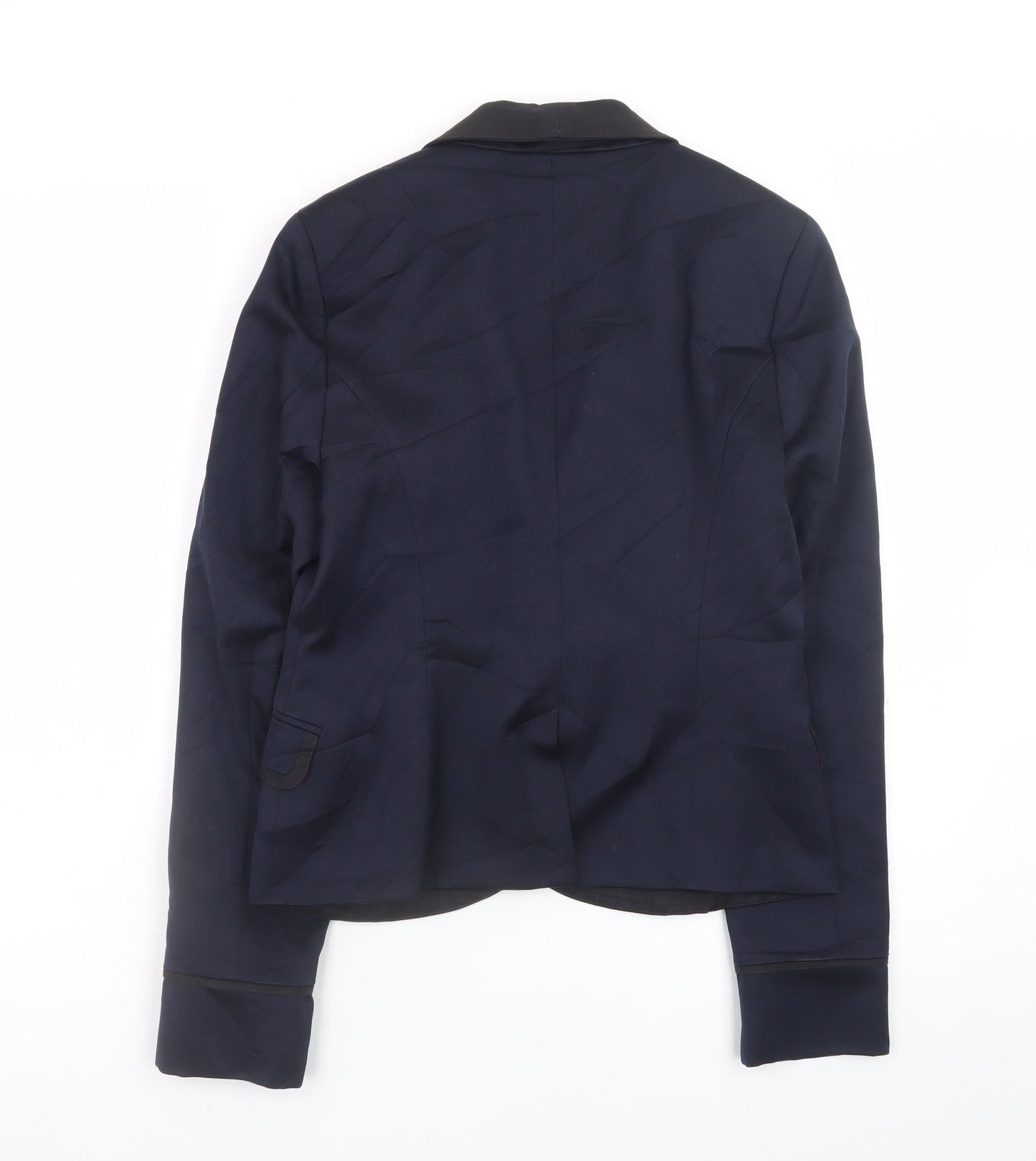 Jack Wills Women Navy Blue Shawl Lapel Blazer UK 10 Classic Fit