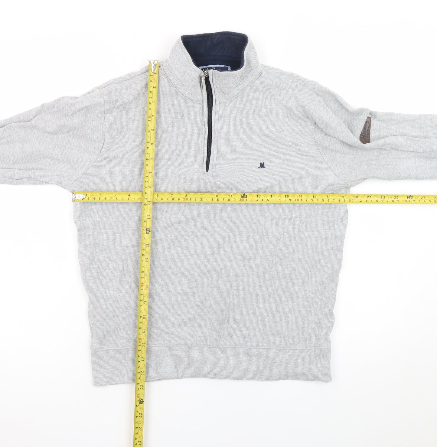 Mineral Clothing Co. Men's Grey 1/4 Zip Mock Neck Cotton Sweatshirt Size M