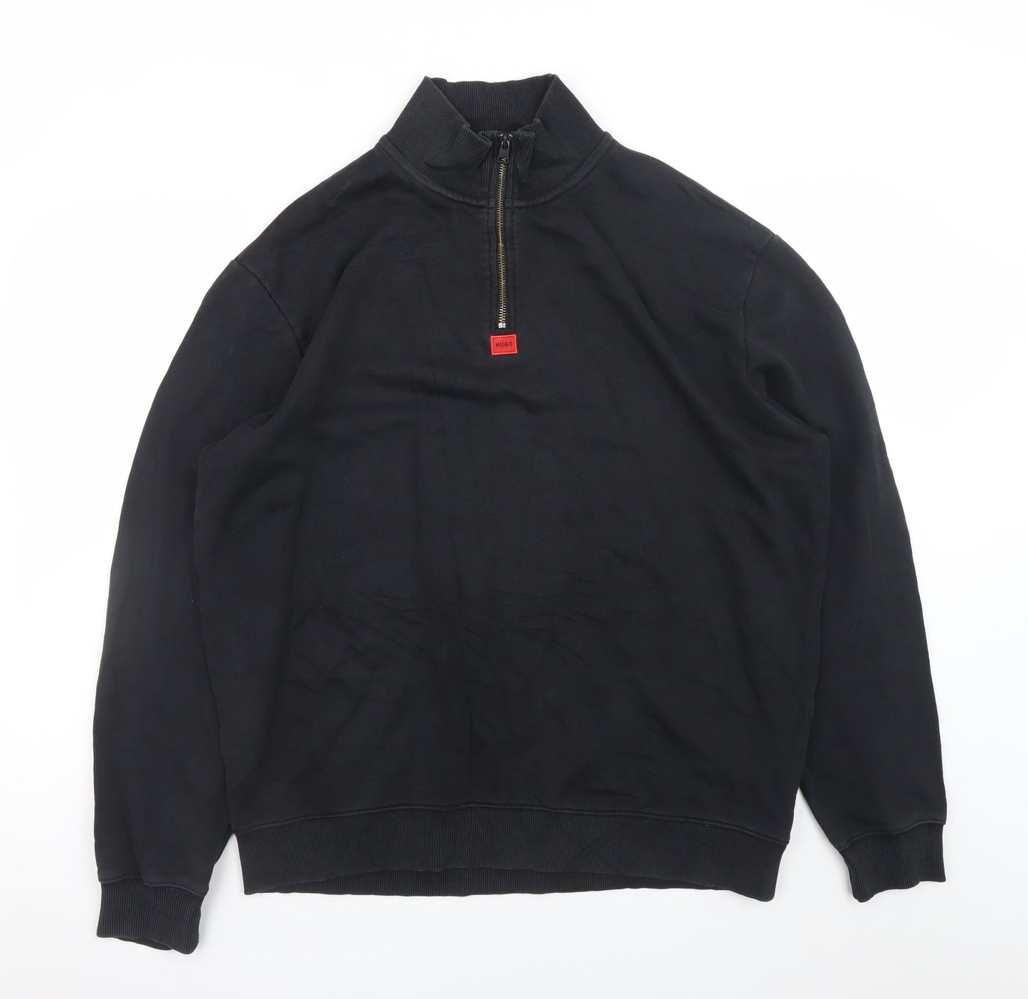 Hugo Men’s Black XL 1/4 Zip High Neck Sweatshirt