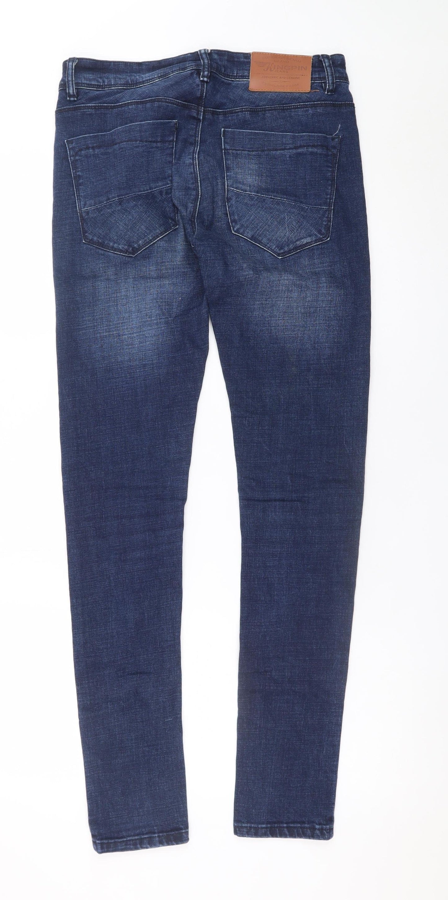 Kingpin Men's Blue Skinny Jeans Size 30R Slim Fit Denim
